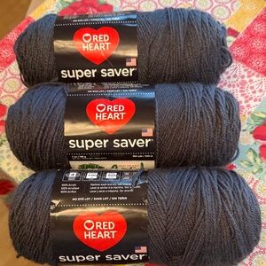 Three skins of red heart, super saver, gray yarn